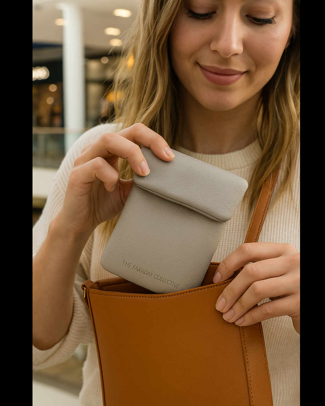 faraday pouch with signal blocking technology. blocks rfid, wifi, bluetooth, cellular, emf