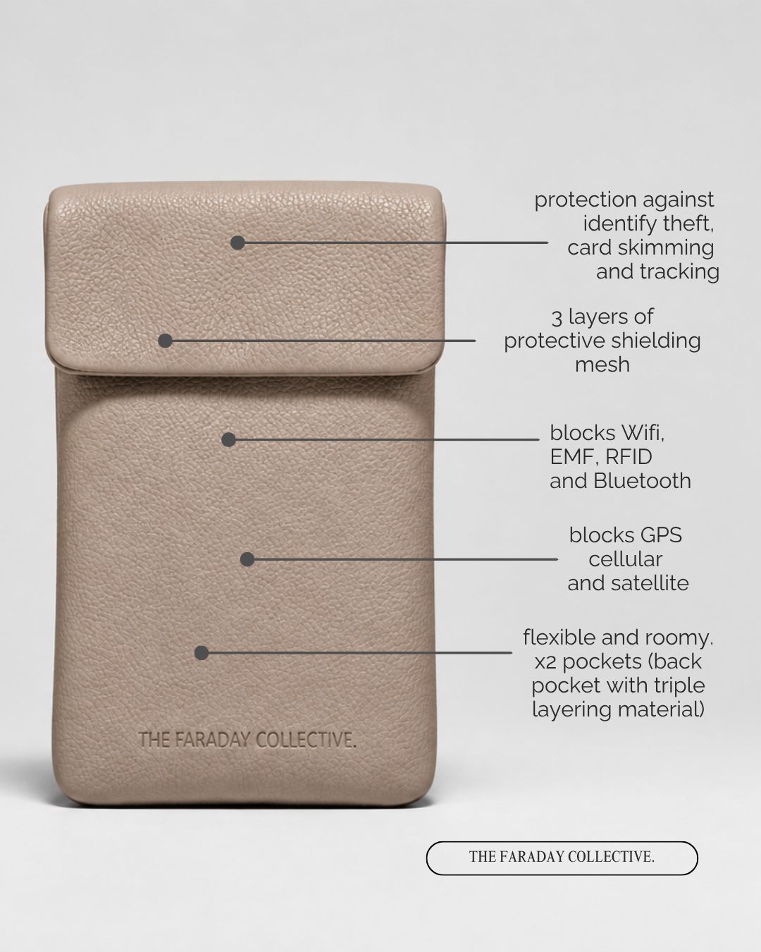 Signal Blocking Pouch Sara - Taupe